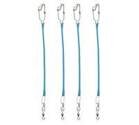 Keenso Lot de 4 Cordons de Choc pour Downrigger en Acier Inoxydable - Pivotant à 360 Degrés - Absorption des Chocs pour la Pêche à la Traîne en Haute Mer, en Eau Salée, Gréement de Bateau (Bleu Ciel)