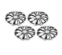 Keenso Lot de 4 Enjoliveurs de Roue de 14 Pouces, Ajustement Universel pour Roues en Acier de 14 Pouces avec Matériau ABS, Installation à Clipser pour Seat Felicia (Argent Noir)