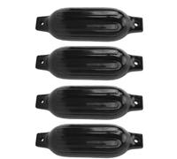 Keenso Lot de 4 Pare-Chocs de Bateau avec Corde en Nylon et Gonfleur, œillets Doubles Nervurés Noirs pour Protection de Yachts, Pontons, Bouées et Quais