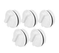 Keenso Lot de 5 Bouchons de Vidange Résistants à L'hiver avec Anneau en Caoutchouc - Accessoires de Piscine Faciles à Installer pour Sources Chaudes, Piscines, Spas - Plastique Blanc