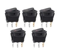 Keenso Lot de 5 interrupteurs ronds marche/arrêt 12 V LED à pois pour voiture, camion, camion, bateau, lumière orange