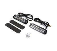 Keenso Lot de 6 voyants d'avertissement d'urgence 12 V pour voiture et camion (1 paire) (blanc ambré)