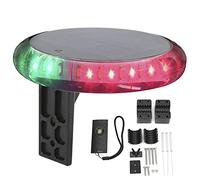 Keenso Lumière de Navigation à énergie Solaire Extérieure, Lumières de Navigation Lumineuses IP67 67 6 Modes Plusieurs Fonctions avec Télécommande sans Fil