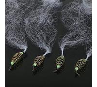 Keenso Maille de Fonte de pêche en Nylon 4 pièces, Filet de pêche à Ressort en cuivre Durable avec des Accessoires de Perles Lumineuses pour la pêche de Nuit(12#)