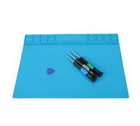 Keenso Mat de Plate-forme de Maintenance de Chaleur de 350 Mm * 250 Mm pour la Réparation de Phonécomputer avec Grille de Stockage, Coussin de Silicone Anti-température pour les Techniciens de (bleu