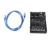 Keenso Mélangeur de Son Table de Mixage DJ avec Carte Son USB Console de Mixage 2 Canaux Alimentation Fantôme 48 V 48 KHz Compteur LED 16 Bits pour Enregistrement en Studio à Domicile Diffusion en