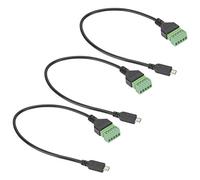 Keenso Micro USB Durable à 5 Broches Mâles à 5 Broches Cordon de Connecteur à Vis pour Transmission de Données Rapide, Câbles de 3 Pc pour Voyager et Usage Quotidien