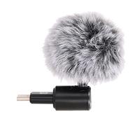 Keenso Microphone pour Smartphone en Plastique et Métal, Réglable à 90 Degrés pour Une Forte compatibilité, Kit de Microphone Coupe-Vent pour Les Entretiens en Extérieur (Type-C)