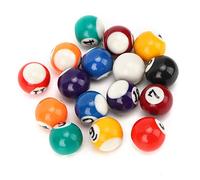Keenso Mini Boules de Billard en résine Enfants Balle de Billard Jouet 16 pièces 2.5 cm Table de Billard Billard Formation Boules de Queue