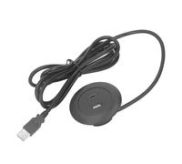 Keenso Mini Bureau Power Pass-Through Port Rond de Charge intégré Interface USB Type-C Chargeur Mural pour Téléphone Portable Prise à Double Trou pour la Maison, Les Hôtels et Les Bureaux