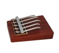 Keenso Mini Kalimba Pouce Piano, 5 Clés Acacia Bois (rouge) | Chambre de résonance en bois massif, illumination musicale pour tout-petits, bords arrondis à la main, pratique de la