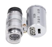 Keenso Mini Pocket Microscope - Outil Réglable D'agrandissement 60x avec Lumière LED pour Bijoux, Pièces de Monnaie, Entrées D'