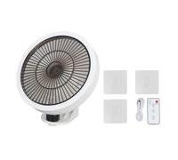Keenso Mini Ventilateur Oscillant Blanc Portable à Fixation Murale avec Télécommande, Fonction Veilleuse, 3 Vitesses pour Chambre à Coucher, Bureau, Garage, Petit Ventilateur Mural Silencieux pour