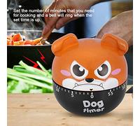 Keenso Minuterie de Cuisine Chien Mignon Comptoirs de Cuisson Manuels Outil de Rappel de Cuisson à Domicile Matériau ABS 55-60 Minutes Minuterie Mécanique MarronKakiGris (Rouge-Marron)