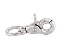 Keenso Mousqueton à Crochet Pivotant en Acier Inoxydable, Fermoir Pivotant à Gâchette de 65 Mm pour Utilisation Marine en Péniche, Finition Polie en Acier 304, Conception Rotative, Installation