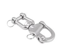Keenso Mousqueton Pivotant à Emerillon, Maillons Rapides en Acier Inoxydable 316 Crochet à Ressort Rapide à Largage pour Drisse de Voilier Bateaux(128mm)