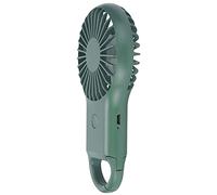 Keenso Mousqueton Portable Mini Ventilateur à Main 3 Vitesses USB Rechargeable Extérieur pour la Randonnée, ABS, Taille : 5,8 x 3,1 x 0,9 pouces (GREEN)