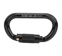 Keenso Mousquetons d'escalade, mousquetons d'escalade en Aluminium d'aviation 7075 extérieurs Type O Mousqueton d'escalade à Verrouillage Automatique Robuste de 25kn Noir Autres Sports extrêmes