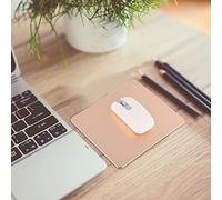 Keenso Mousse de Souris en Aluminium Durable Mouse Mousepad pour Le Jeu et Le Travail, adapté aux Utilisateurs de PC, Argent, 18x16cm (Gold)