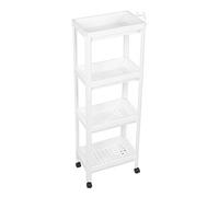 Keenso Organisateur D'étagère de Salle de Bain en Plastique, étagère élégante pour Salon, Chambre à Coucher, Cuisine, Blanche, Polyvalente pour Une Utilisation dans Diverses Pièces (4 Couches (avec