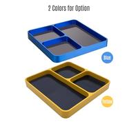 Keenso Organisateur D'outils Magnétiques pour Porte-coquille Magnétique Mécanique Aluminium pour Pièces Métalliques Boulon D'écrous pour le Garage D'atelier Bleu 10 * 10 * 1,2 Cm (YELLOW)