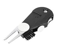 Keenso Outil de divot de golf, outil de réparation multifonction en plastique avec fourche d'accordage, marqueur de bille, pinceau, compteur de course et clip de ceinture