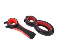 Keenso Ouvre-boîte multifonction 5 en 1 pour la cuisine, noir + rouge, design ergonomique pour une ouverture facile, convient pour les pique-niques familiaux, matériaux de qualité alimentaire