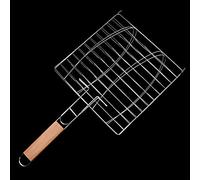 Keenso Panier de Barbecue Antiadhésif en Acier Inoxydable pour la Viande de Poisson, Filet de Barbecue Facile pour Le Four, Conception de Poignée Permettant D'économiser du Travail, pour Faire en