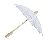 Keenso Parasol brodé en Coton et Dentelle, Fournitures de Mariage, pour des Célébrations élégantes et des Accessoires de Scène (White #01)
