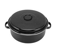Keenso Pas -Ir-Iron Roast Pain avec Couvercle pour Barbecue au Four de Patates Douces Cuites (Couvercle en fer 28CM)