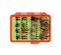 Keenso Pêche à la Mouche, Assortiment de 30 Leurres Artificiels Réalistes avec Boîte Plate pour Un Rangement Facile, Convient pour la Truite, Le Bar, Le Saumon, l'ombre dans Les (81122CX32 (32