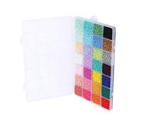 Keenso Perles de Rocaille en Verre, 14 000 Pièces, Perles Colorées de 2 Mm pour la Fabrication de Bijoux, Bracelets, Graines avec Boîte de Rangement pour Adultes et Enfants