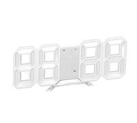 Keenso Petit Réveil Numérique LED avec Capteur de Température, Horloge d'alimentation par Câble USB pour Le Salon à la Maison, Pile Bouton CR2032 (Mot Bleu)
