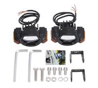 Keenso Phares de Moto, 2 Pièces LED Lumières de Moto Projecteurs Haute Puissance 2000 LM Phares LED 3D Feux de Circulation Drl 6000 K/3000 K Double Couleur