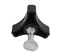 Keenso Pièces de Tondeuse à Gazon, Bouton de Poignée Triangulaire en Plastique Noir et Remplacement de Boulon à Vis en Métal, avec Surface Brillante pour Accessoires de Machine à Gazon