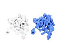 Keenso Pièces d'échecs en Plastique Seulement 32 Pièces, Jeu de Remplacement Médiéval, Hauteur King de 49mm, Bleu et Blanc, d'échecs Standard pour la Maison, la Salle de Classe, Le Club, la