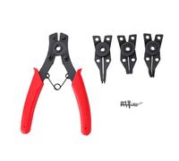 Keenso Pince à Circlips 4 en 1 avec Mâchoires Interchangeables 45 90 180 | Outil en Acier au Carbone pour Extraction de Circlips, Réparation Moteur Auto, Dépose de Bagues de Retenue, Poignée PVC,