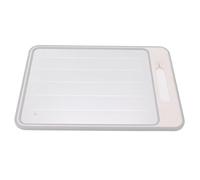 Keenso Planche à Découper Double Face en Alliage d'aluminium. Plaque de Décongélation et de Broyage Efficace avec Aiguiseur de Couteaux pour la Cuisine (Kaki)
