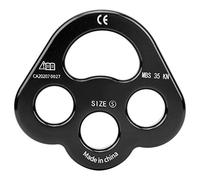 Keenso Plaque de gréement de Patte, Alliage d'aluminium 35KN 3 Trous Plaque de gréement Plaque de gréement Patte Plaque de séparation(Noir) Autres Sports extrêmes