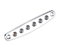 Keenso Plaque de Virole de chaîne, chaîne de Guitare en Alliage de Zinc à Travers des ferrules de de Plaque pour Guitare Basse électrique(Argent)
