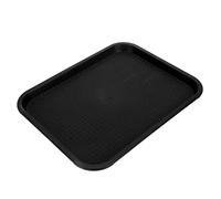 Keenso Plateau rectangulaire en polypropylène pour restauration rapide avec processus de polissage fin, placement stable, convient pour les cafés et les magasins de desserts, taille 35 x 27 cm (noir)