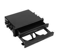 Keenso Poche Radio Simple DIN, 2 en 1 Boîte de Rangement Cache Autoradio Boite de Rangement Voiture pour Autoradio Multi-usages ABS Universel 1DIN 2 Couches Porte-gobelet Noir