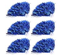 Keenso Pom Pom-Pom Girls, 6pcs Cheerleading Poms pour la Danse Sportive(Bleu) Sac de Sport