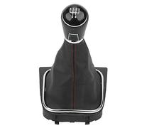 Keenso Pommeau de Levier de Vitesse en Cuir PU, Matériau ABS de Conception Ergonomique avec Couvercle, pour la Mise à Niveau de L'intérieur de la Voiture (5 vitesses)