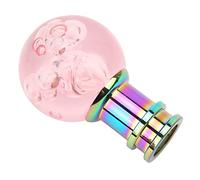 Keenso Pommeau de Levier de Vitesse, Tête de Levier de Vitesse Universelle de Style Bulle Transparente en Cristal avec Adaptateur M8 M10 M12, pour la Plupart des Voitures (PINK)