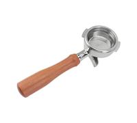 Keenso Porte-filtre à café en acier inoxydable de 58 mm avec double bec pour machine Nuova, porte-filtre amovible avec poignée en bois, idéal pour deux tasses, matériau respectueux de l'environnement