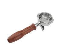 Keenso Porte-filtre à café en acier inoxydable de 58 mm avec double bec pour machine Nuova, porte-filtre amovible avec poignée en bois, idéal pour deux tasses, matériau respectueux de l'environnement