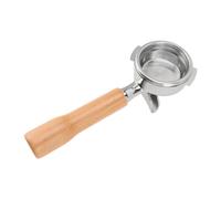 Keenso Porte-filtre à café en acier inoxydable de 58 mm avec double bec pour machine Nuova, porte-filtre amovible avec poignée en bois, idéal pour deux tasses, matériau respectueux de l'environnement