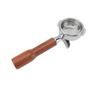 Keenso Porte-filtre à café en acier inoxydable de 58 mm avec double bec pour machine Nuova, porte-filtre amovible avec poignée en bois, idéal pour deux tasses, matériau respectueux de l'environnement