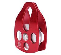 Keenso Poulie 28KN, poulies Stables de treuil de Main de poulies d'alliage d'aluminium-magnésium avec la Grande poulie(Rouge)